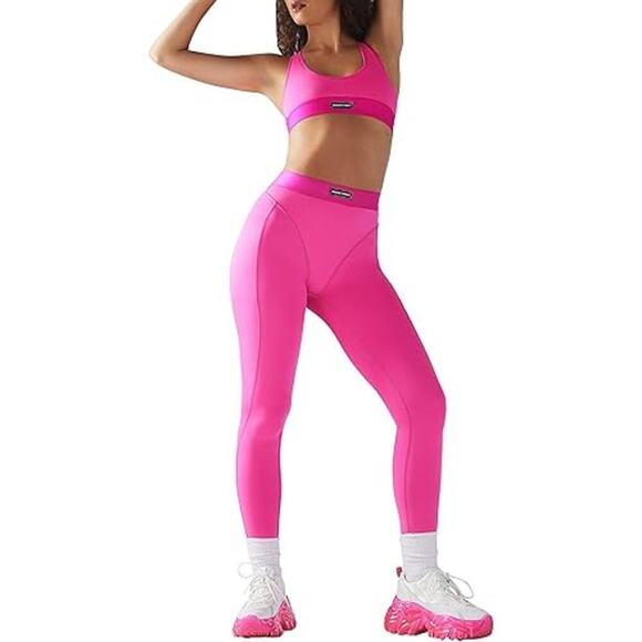 Savage x fenty Line Up High Waisted Pocket Leggings NWT 2XL Pink Highlighter - Picture 1 of 5